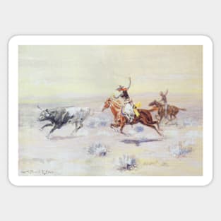 Cowboys from the Bar Triangle by Charles Marion Russell Sticker